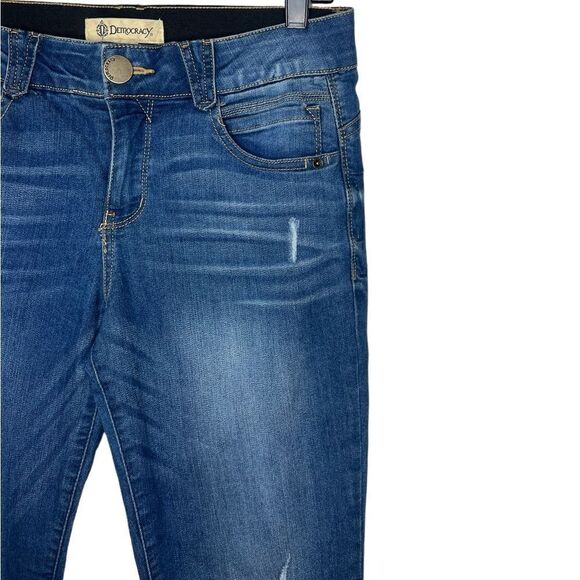 Democracy Blue Ab Solution Stretch Distressed Ankle Skinny Jeans Size 6 - Picture 5 of 9